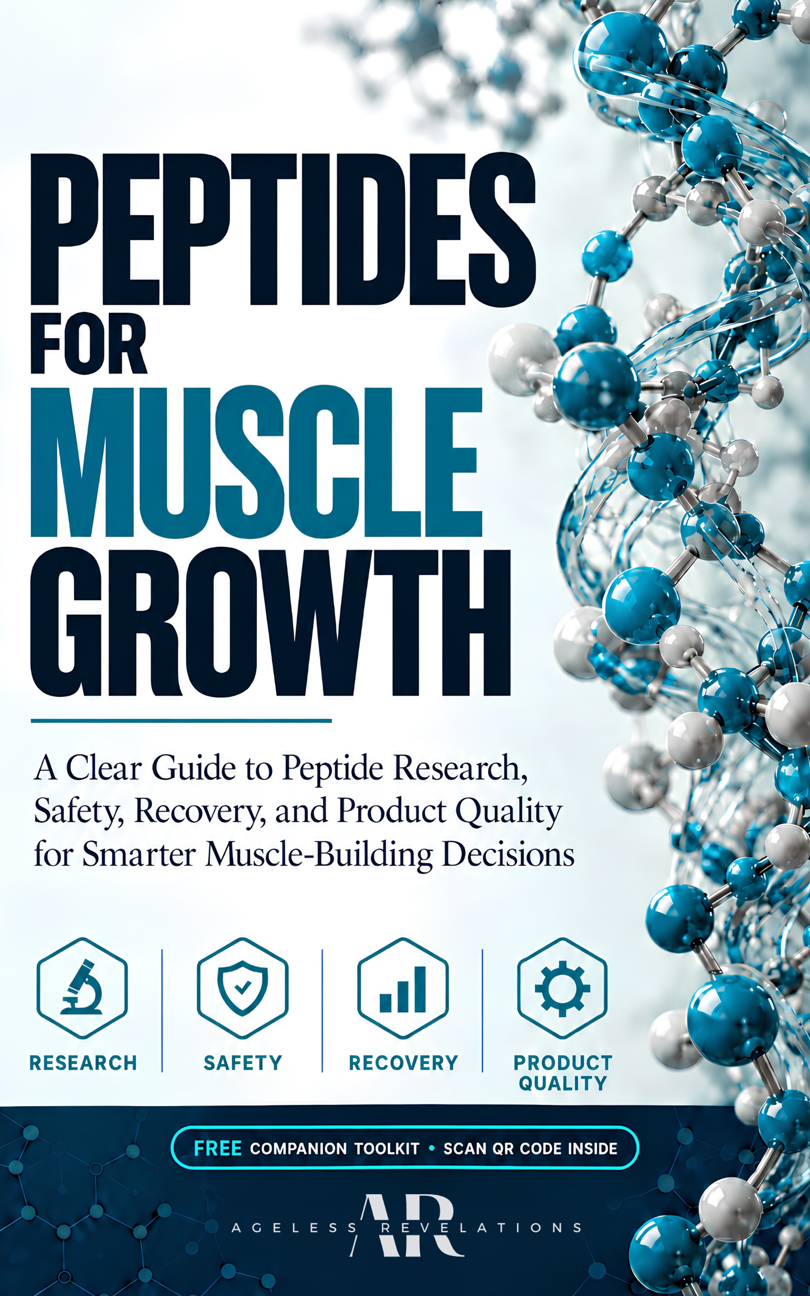 Peptides for Muscle Growth, shown as a book mockup